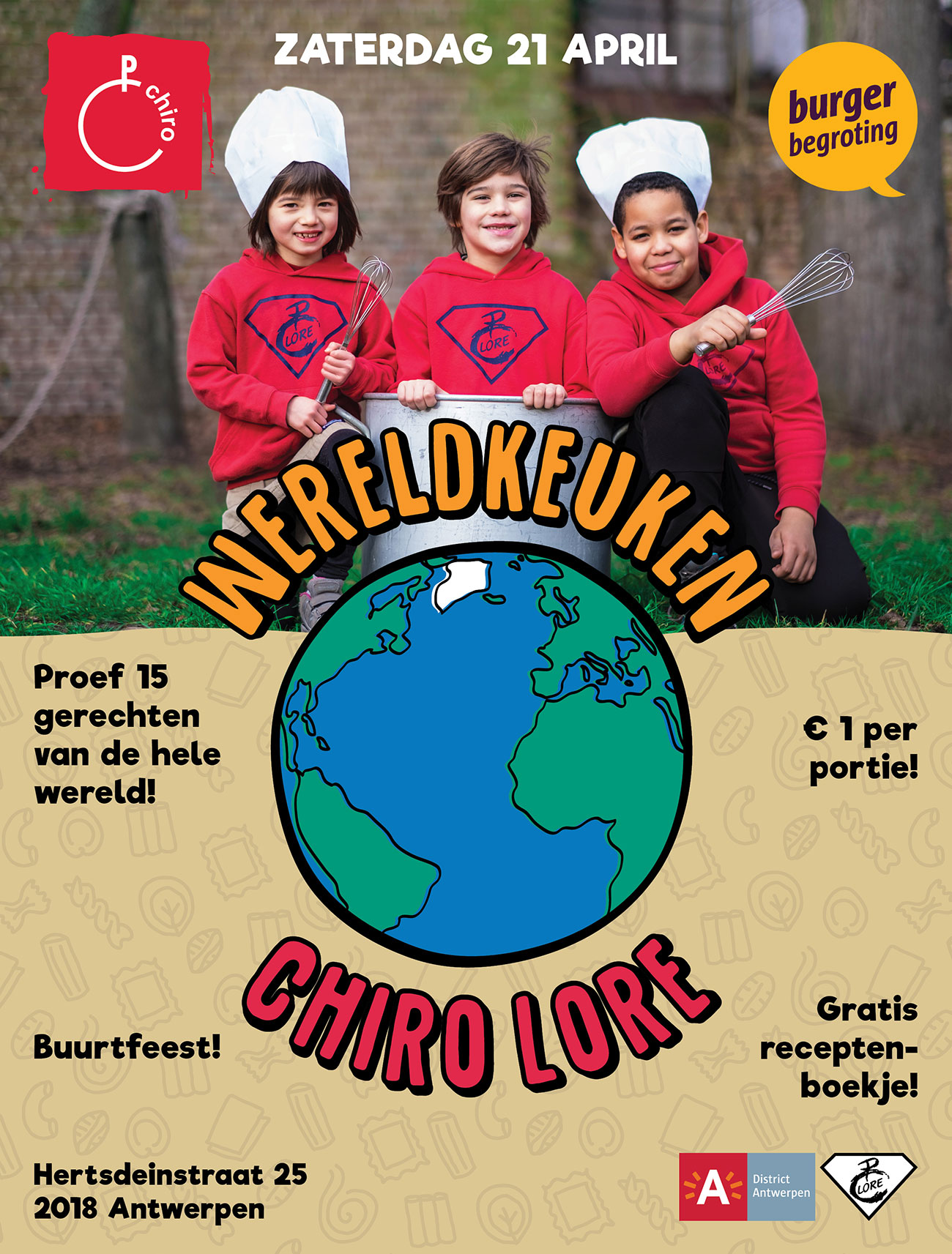 affiche Wereldkeuken Chiro Lore 2018